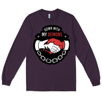 Plum awesome down with my demons  for gift adult and kids men women  2021 Long Sleeve Tee - lanVoArt