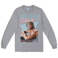 Heather Grey patrick swayze 90s styled retro graphic design gift Long Sleeve Tee - lanVoArt