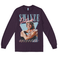 Plum patrick swayze 90s styled retro graphic design gift Long Sleeve Tee - lanVoArt