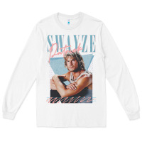 White patrick swayze 90s styled retro graphic design gift Long Sleeve Tee - lanVoArt