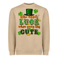 Mushroom who needs luck when youre this cute st patricks Heavyweight Sweatshirt - FaDigitalArtStudio