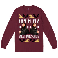 Burgundy what we do in the shadows christmas sweater design—open my big packa Long Sleeve Tee - lanVoArt
