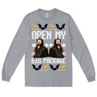 Heather Grey what we do in the shadows christmas sweater design—open my big packa Long Sleeve Tee - lanVoArt