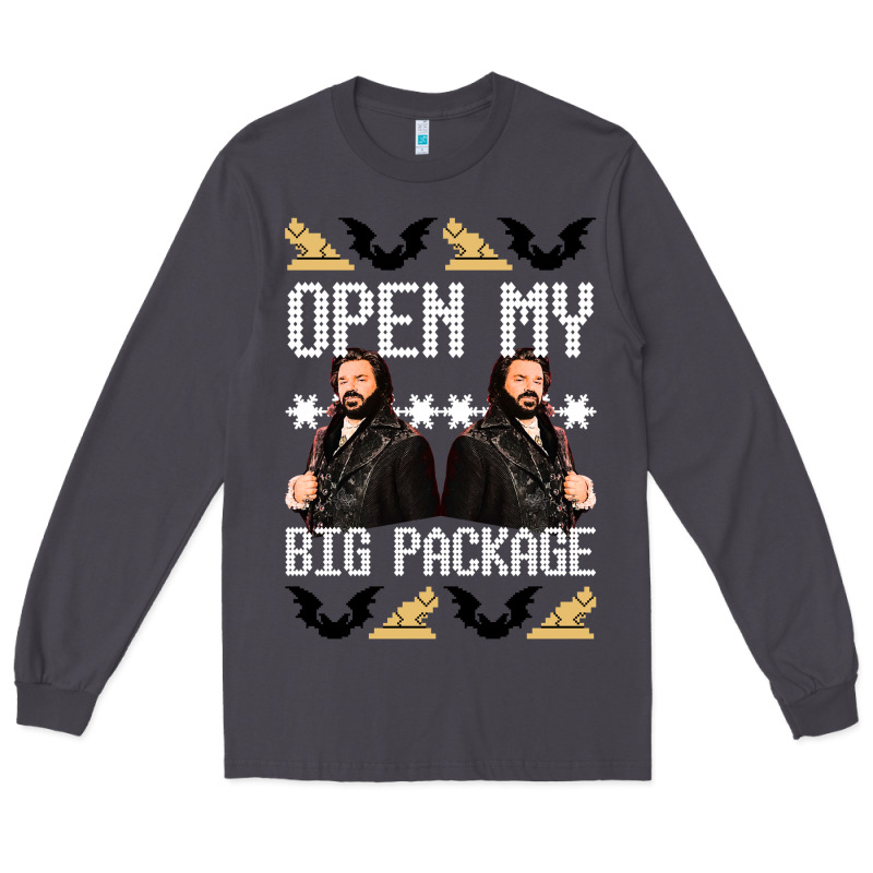What We Do In The Shadows Christmas Sweater Design—open My Big Packa Long Sleeve Tee by lanVoArt | Teevron