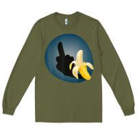Army Green Dirty Joke Halloween Costume Joke Middle Finger Banana Long Sleeve Tee - lanVoArt