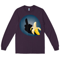 Plum Dirty Joke Halloween Costume Joke Middle Finger Banana Long Sleeve Tee - lanVoArt