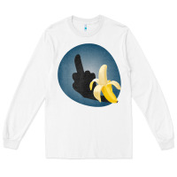 White Dirty Joke Halloween Costume Joke Middle Finger Banana Long Sleeve Tee - lanVoArt