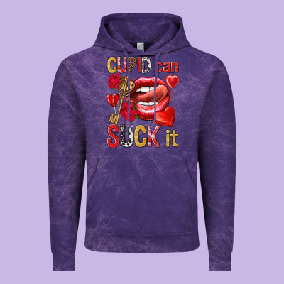 Cupid Can Suck It Valentine's Day Vintage Hoodie Designed By Howdyjamesfarm