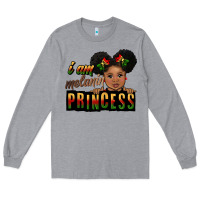 Heather Grey i am melanin princess black peekaboo Long Sleeve Tee - CowGirlArtShop