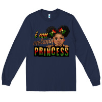 Navy i am melanin princess black peekaboo Long Sleeve Tee - CowGirlArtShop