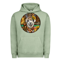 Pigment Oil Green western alpaca Urban Hoodie - BarkalooDesign