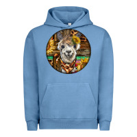 Pigment Pebble Blue western alpaca Urban Hoodie - BarkalooDesign