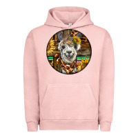 Pigment Salmon western alpaca Urban Hoodie - BarkalooDesign