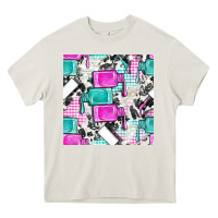 Cream nail polish with cowhide and plaid seamless pattern bbs Heavy Core Tee - BundleAndBundleShop