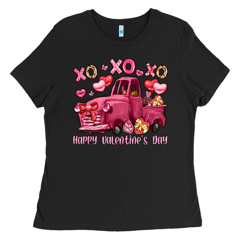 Xo Xo Xo Happy Valentine's Day Truck Ladies Tee by LillyAllenDesigns | Teevron