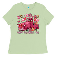 Matcha xo xo xo happy valentine's day truck Ladies Tee - LillyAllenDesigns