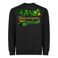 Black Let the shenanigans begin St. Patricks Day Heavyweight Sweatshirt - FaDigitalArtStudio