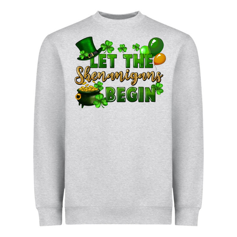 Let The Shenanigans Begin St. Patricks Day Heavyweight Sweatshirt by FaDigitalArtStudio | Teevron