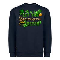 Navy Let the shenanigans begin St. Patricks Day Heavyweight Sweatshirt - FaDigitalArtStudio