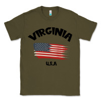 Army Green VIRGINIA U.S.A Classic Tee - Bettercallsaul