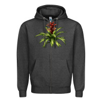 Charcoal Heather Bromeliads Zipper Hoodie - LillyAllenDesigns