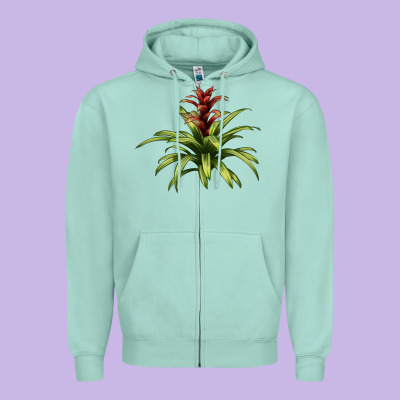 Bromeliads Zipper Hoodie Designed By Lillyallendesigns