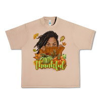 Burro Thankful Fall with black girl Urban Heavy Tee - NancyCooperArtShop