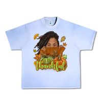 Grape Ice Thankful Fall with black girl Urban Heavy Tee - NancyCooperArtShop