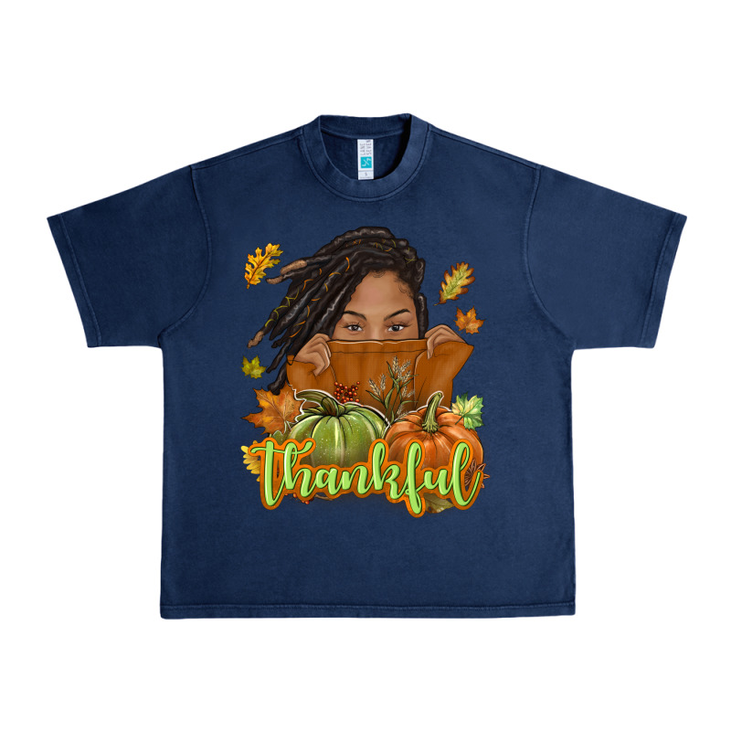 Thankful Fall With Black Girl Urban Heavy Tee by NancyCooperArtShop | Teevron