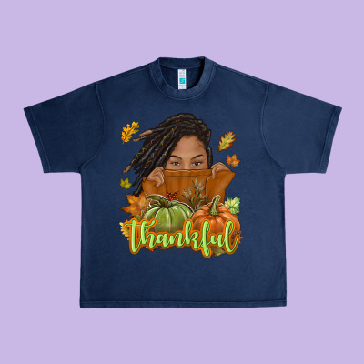 Thankful Fall With Black Girl Urban Heavy Tee Designed By Nancycooperartshop