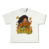 Pistachio Thankful Fall with black girl Urban Heavy Tee - NancyCooperArtShop