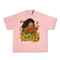 Salmon Thankful Fall with black girl Urban Heavy Tee - NancyCooperArtShop