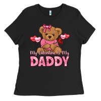 Black my valentine is my daddy Ladies Tee - LillyAllenDesigns