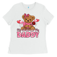 White my valentine is my daddy Ladies Tee - LillyAllenDesigns
