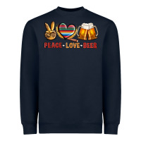 Navy peace love beer bbs Heavyweight Sweatshirt - BundleAndBundleShop