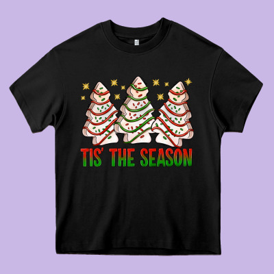 Tis' The Season With Christmas Cakes  Bbs Heavy Core Tee Designed By Bundleandbundleshop