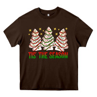 Chocolate Brown tis' the season with christmas cakes  bbs Heavy Core Tee - BundleAndBundleShop