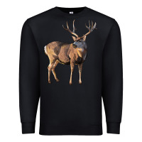 Black Mule Buck Deer Premium Sweatshirt - LillyAllenDesigns