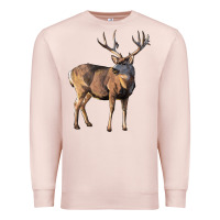 Pale Pink Mule Buck Deer Premium Sweatshirt - LillyAllenDesigns