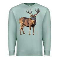 Seafoam Mule Buck Deer Premium Sweatshirt - LillyAllenDesigns