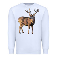 White Mule Buck Deer Premium Sweatshirt - LillyAllenDesigns
