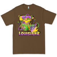 Cacao louisiana mardi gras state map Premium Tee - LillyAllenDesigns