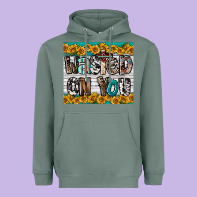 Western Wasted On You Heavyweight Hoodie Designed By Lillyallendesigns