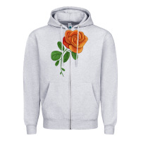 Heather Grey Burst Of Joy Rose Zipper Hoodie - LillyAllenDesigns