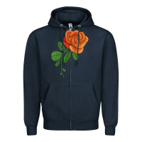 Navy Burst Of Joy Rose Zipper Hoodie - LillyAllenDesigns