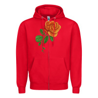 Red Burst Of Joy Rose Zipper Hoodie - LillyAllenDesigns