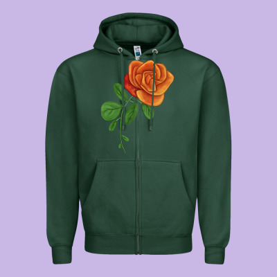 Burst Of Joy Rose Zipper Hoodie Designed By Lillyallendesigns