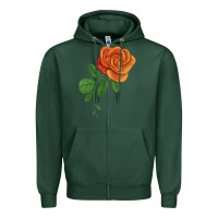 Sports Green Burst Of Joy Rose Zipper Hoodie - LillyAllenDesigns