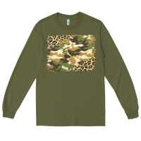Army Green leopard camo pattern background Long Sleeve Tee - Jasminsmagicworld