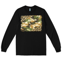 Black leopard camo pattern background Long Sleeve Tee - Jasminsmagicworld